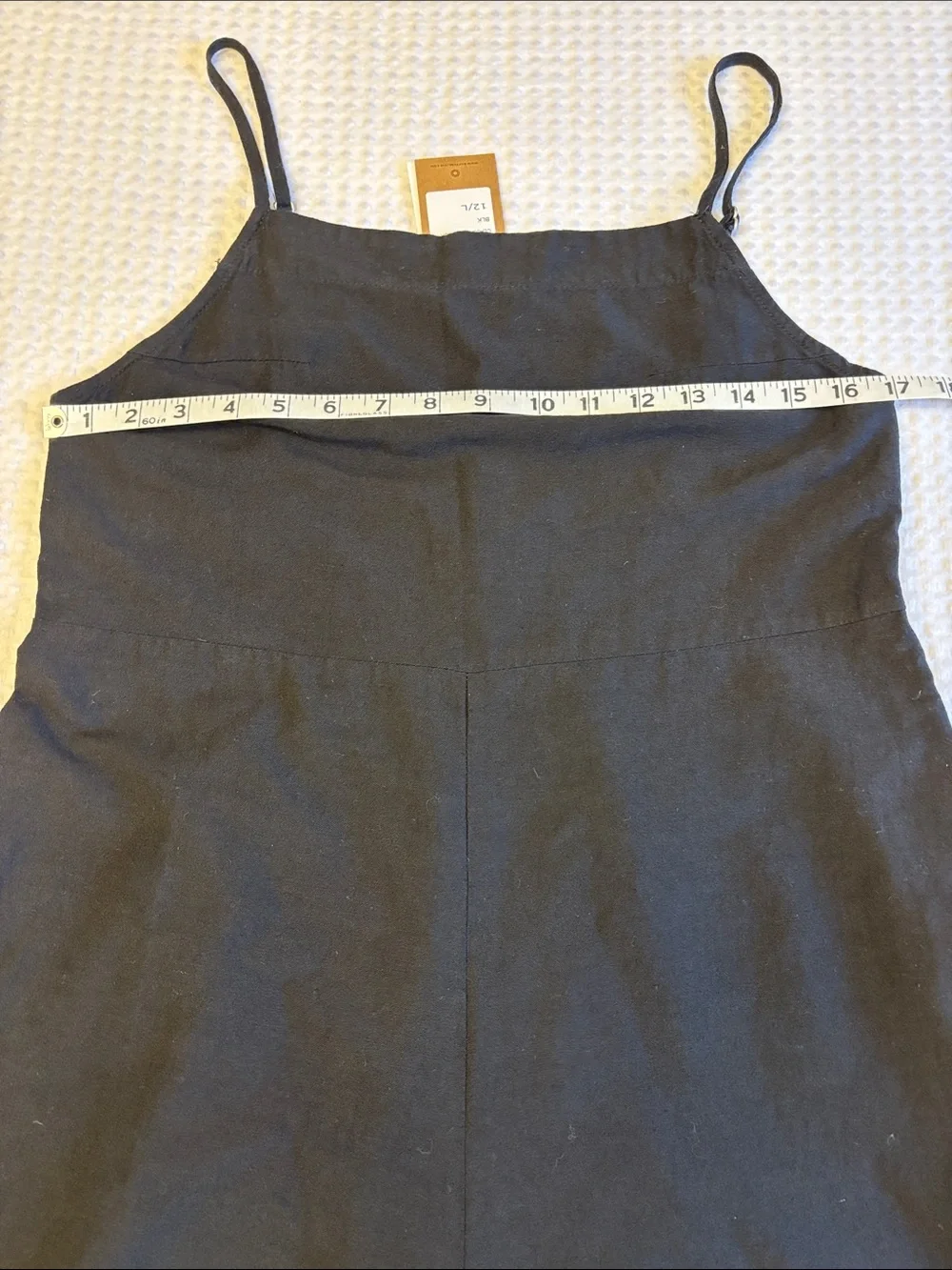 NEW! Rhythm. 12L Black Wide-Leg Linen Spaghetti-Strap Classic Jumpsuit Overalls - Picture 12 of 17